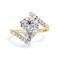 Pear-Shaped Diamond Twist Halo Gold Ring – Pavé Diamond Crossover Engagement Ring