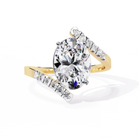 Celestia Oval Diamond Pave Split Shank Ring