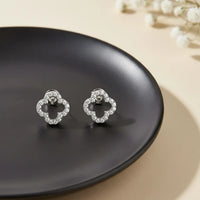 Sparkling Clover Stud Earrings Made With Pure 925 Silver