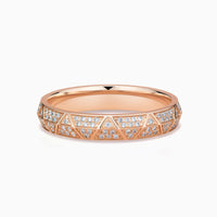 Engraved Diamond Pavé Gold Wedding Rings