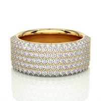 Luxury Gold Diamond Pavé Statement Band Ring