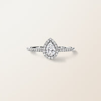 Retro Baby Ring with Paved Pear