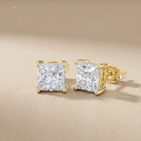 Four-Prong Princess Diamond Earrings