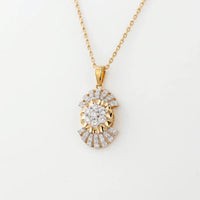 925 Sterling Silver Floral Halo Diamond Pendant Necklace | Elegant Round Cluster Flower Pendant
