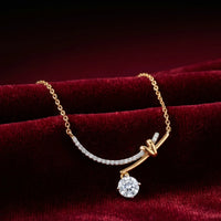 Round Solitaire Diamond Drop Pendant Necklace 925 Sterling Silver