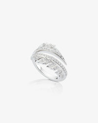 Etoile Feather Pave Diamond Ring