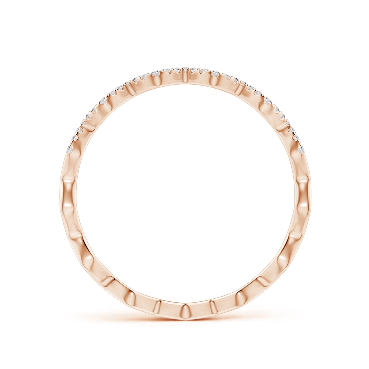 Double Zigzag Pave Diamond Eternity Engagement & Wedding Band