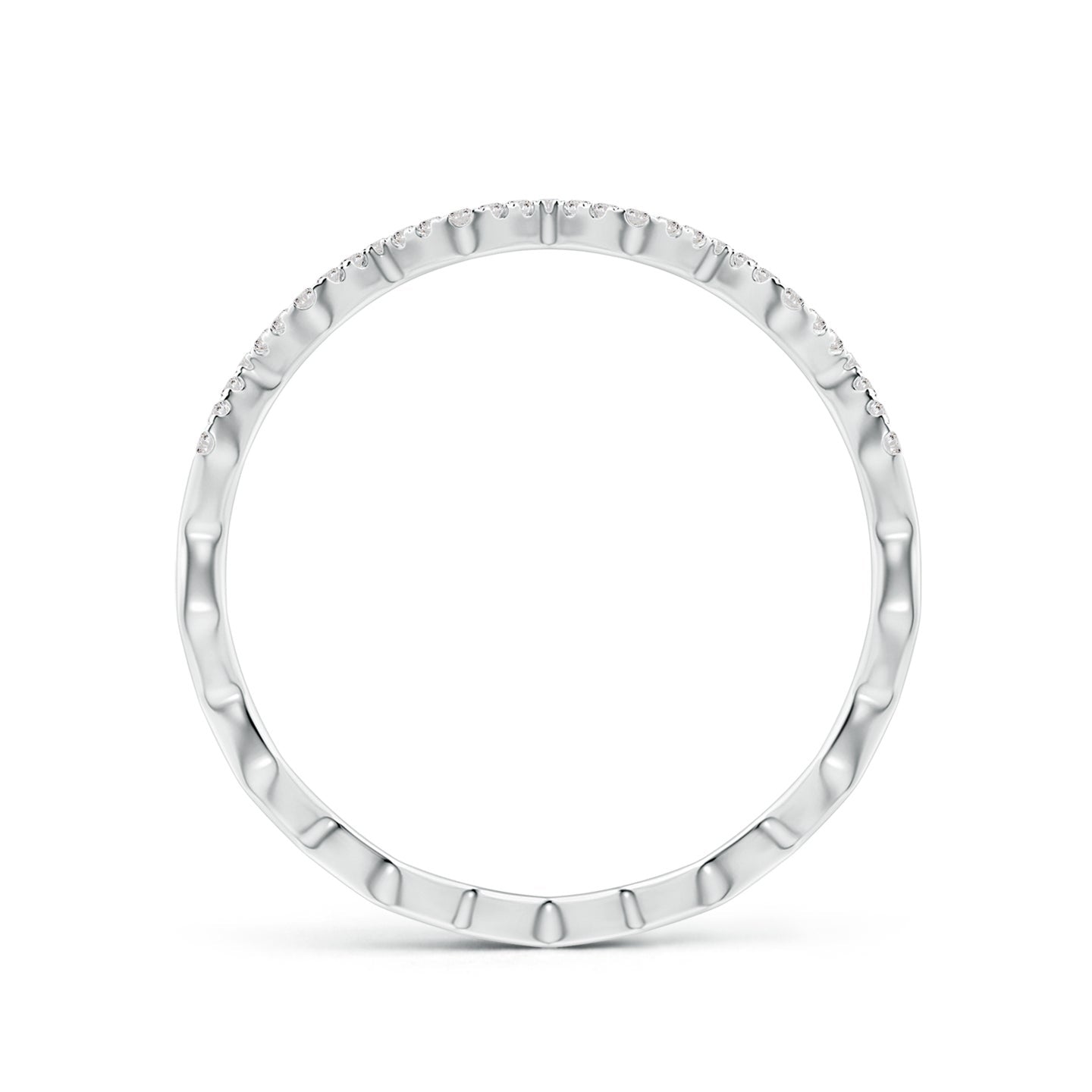 Double Zigzag Pave Diamond Eternity Engagement & Wedding Band