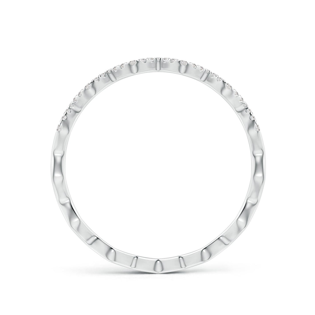 Double Zigzag Pave Diamond Eternity Engagement & Wedding Band