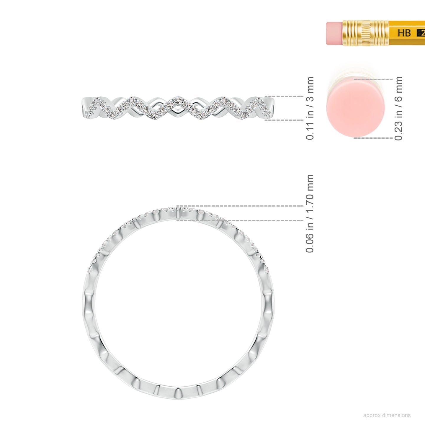 Double Zigzag Pave Diamond Eternity Engagement & Wedding Band