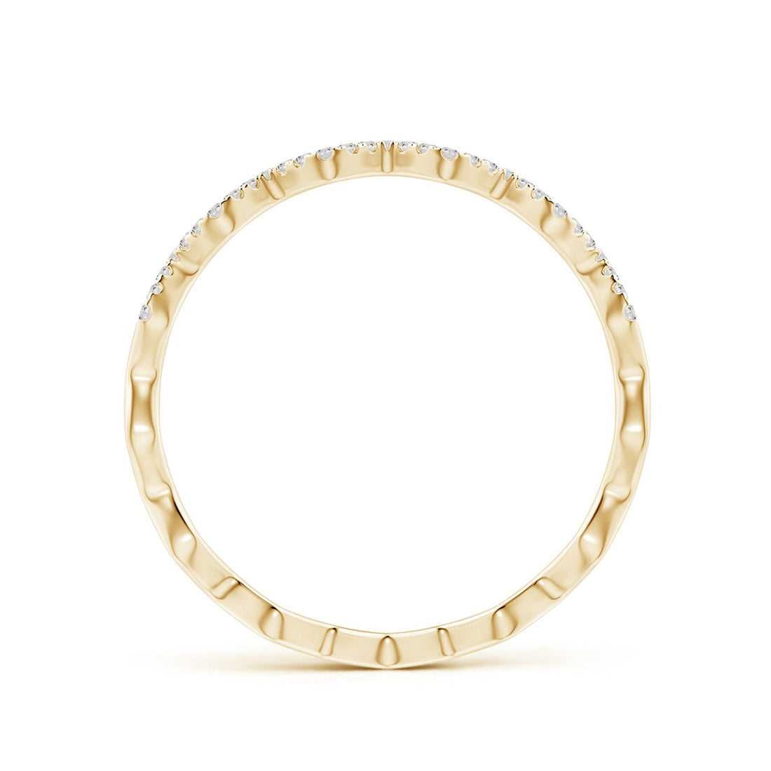 Double Zigzag Pave Diamond Eternity Engagement & Wedding Band