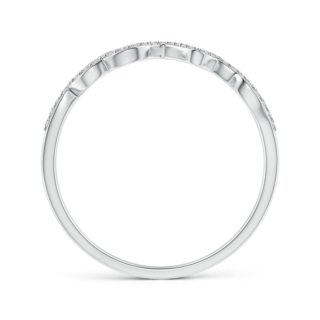 Prong-Set Round Diamond Cursive “Love” Ring