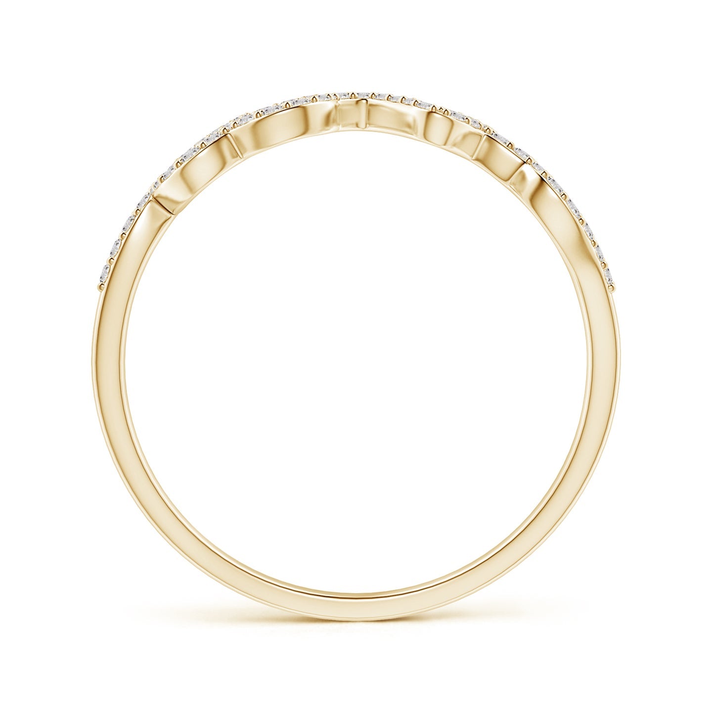 Prong-Set Round Diamond Cursive “Love” Ring