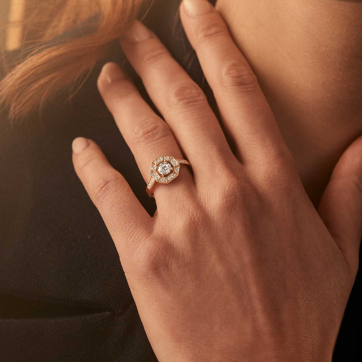 Octavia Diamond Halo Ring