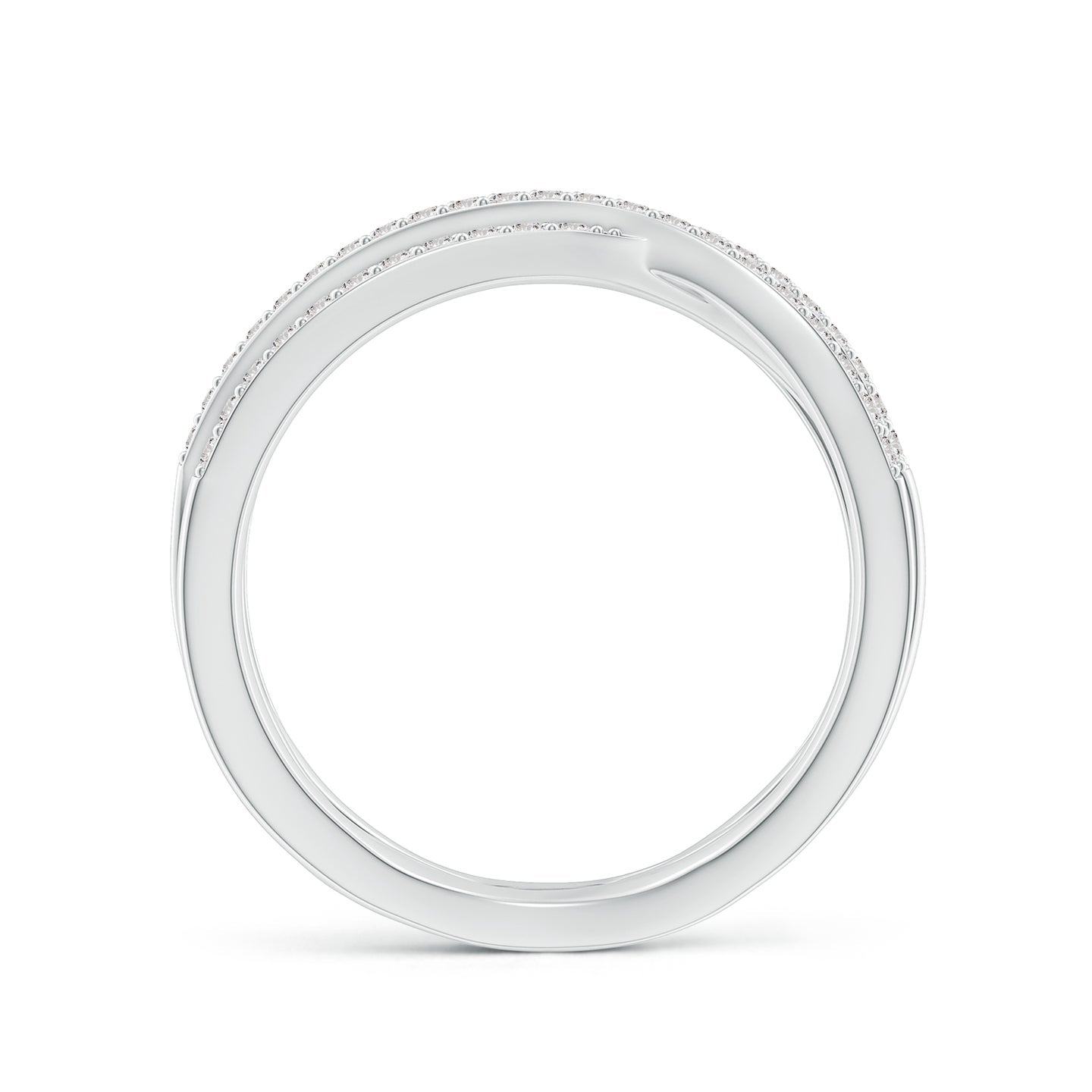Multi-Strand Criss-Cross Pavé Diamond Wide Band Ring