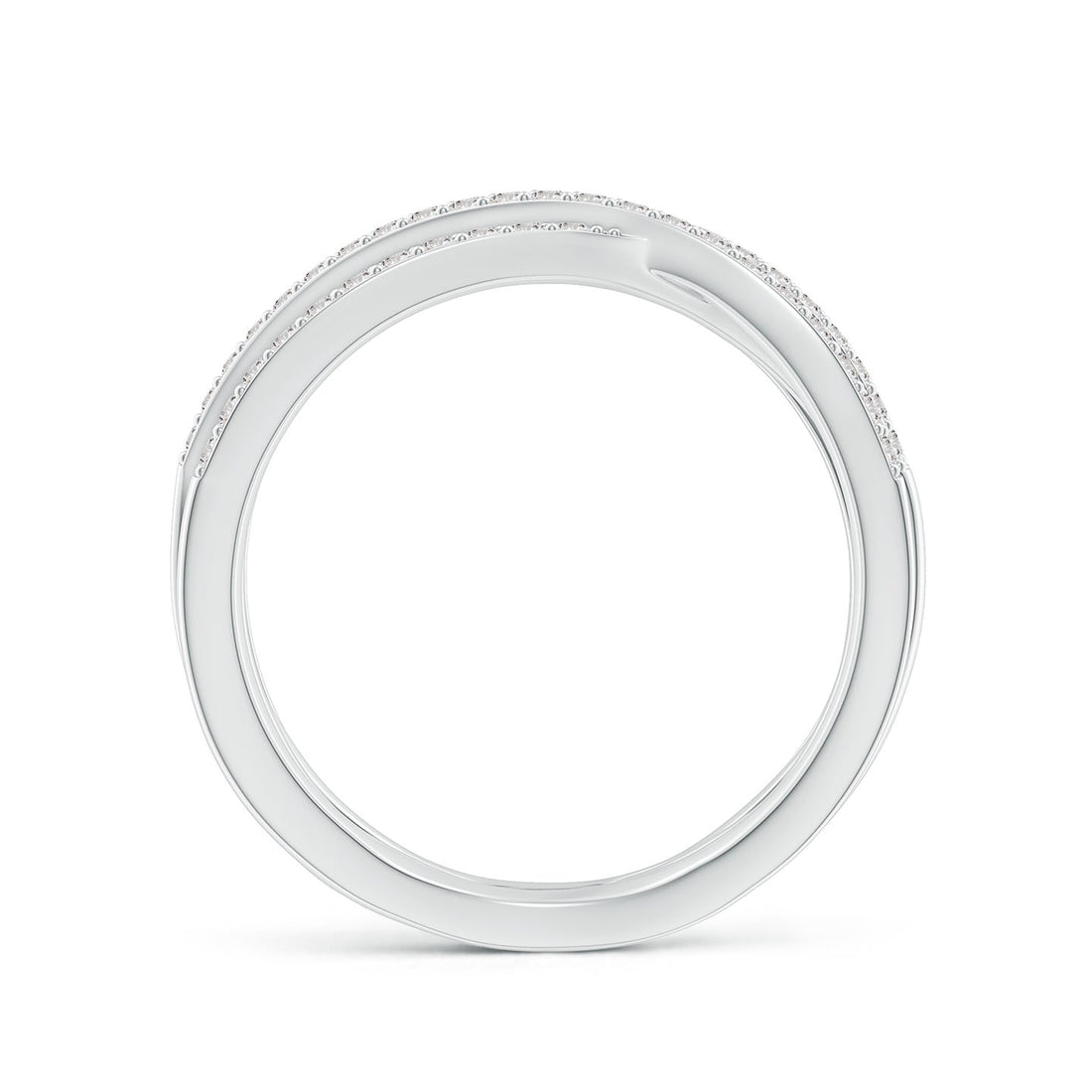 Multi-Strand Criss-Cross Pavé Diamond Wide Band Ring