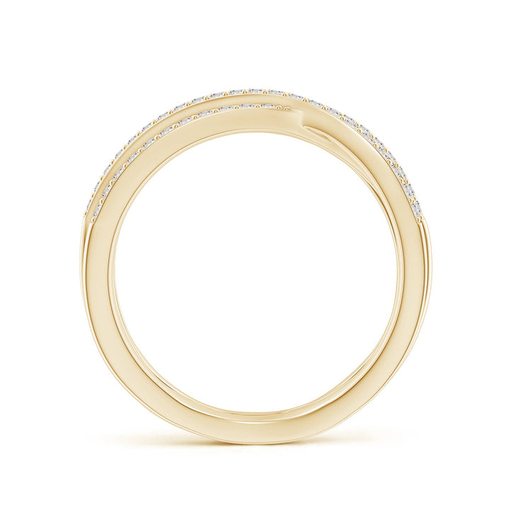 Multi-Strand Criss-Cross Pavé Diamond Wide Band Ring