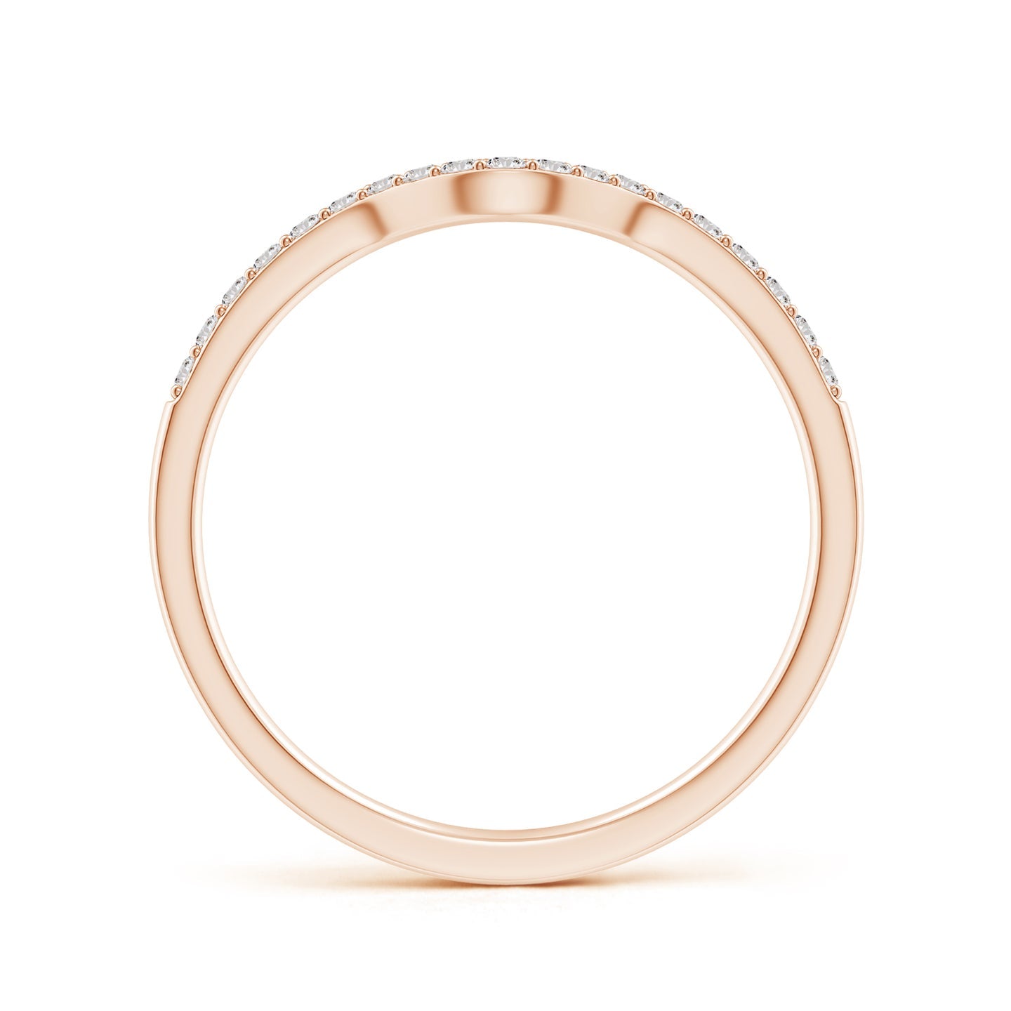 Curved Wave Pavé Diamond Wedding Band