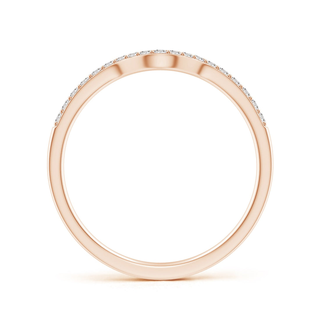 Curved Wave Pavé Diamond Wedding Band