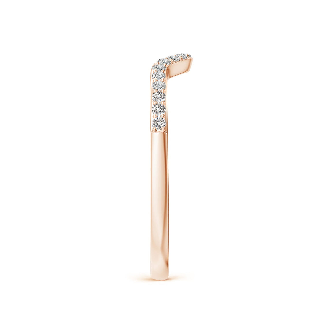 Curved Wave Pavé Diamond Wedding Band