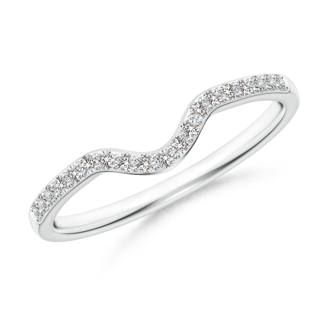 Curved Wave Pavé Diamond Wedding Band