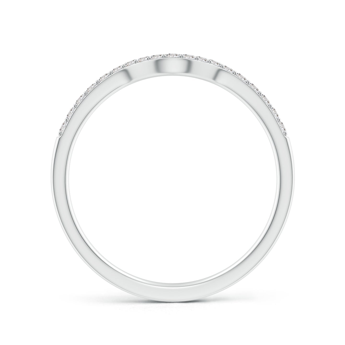 Curved Wave Pavé Diamond Wedding Band