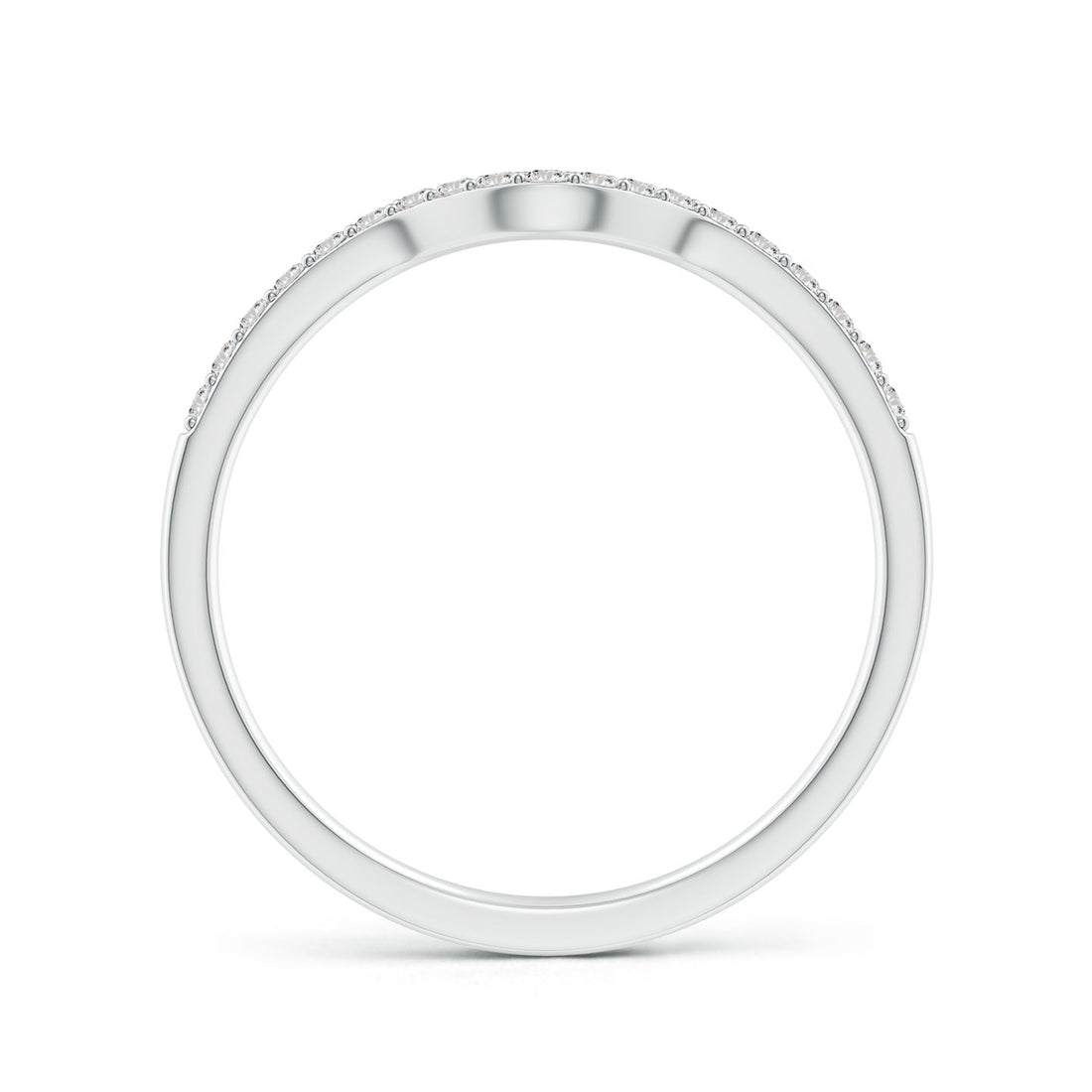 Curved Wave Pavé Diamond Wedding Band