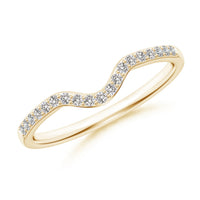 Curved Wave Pavé Diamond Wedding Band