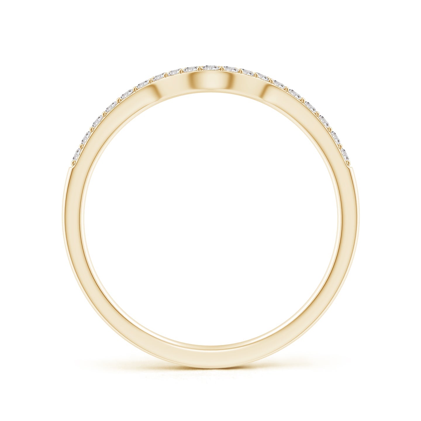 Curved Wave Pavé Diamond Wedding Band