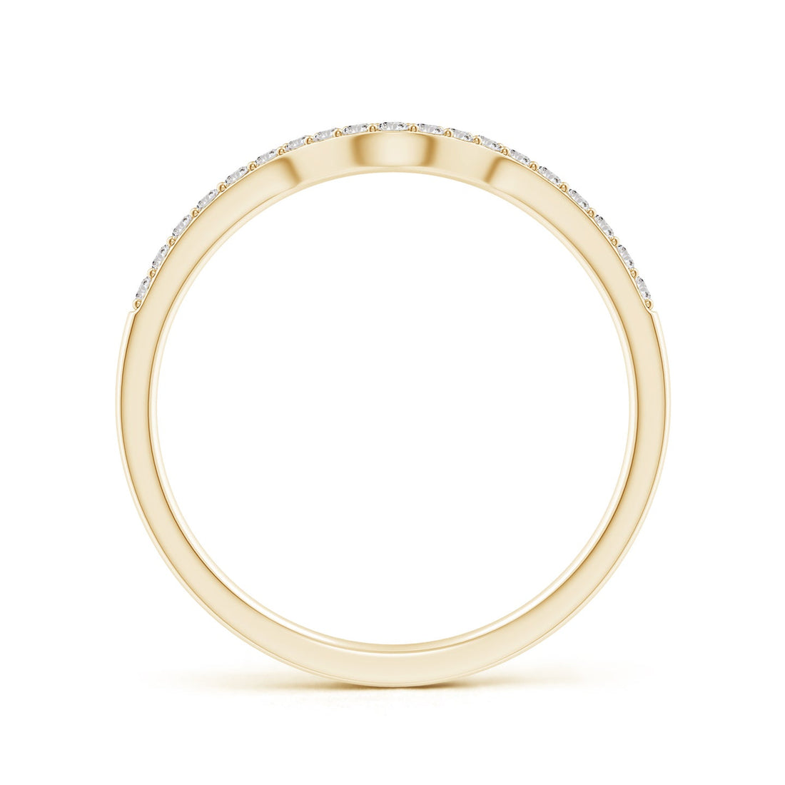 Curved Wave Pavé Diamond Wedding Band