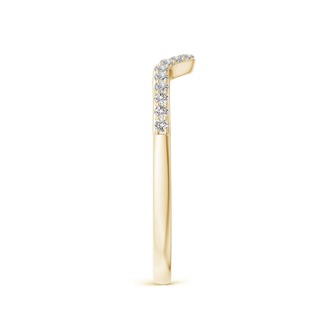 Curved Wave Pavé Diamond Wedding Band