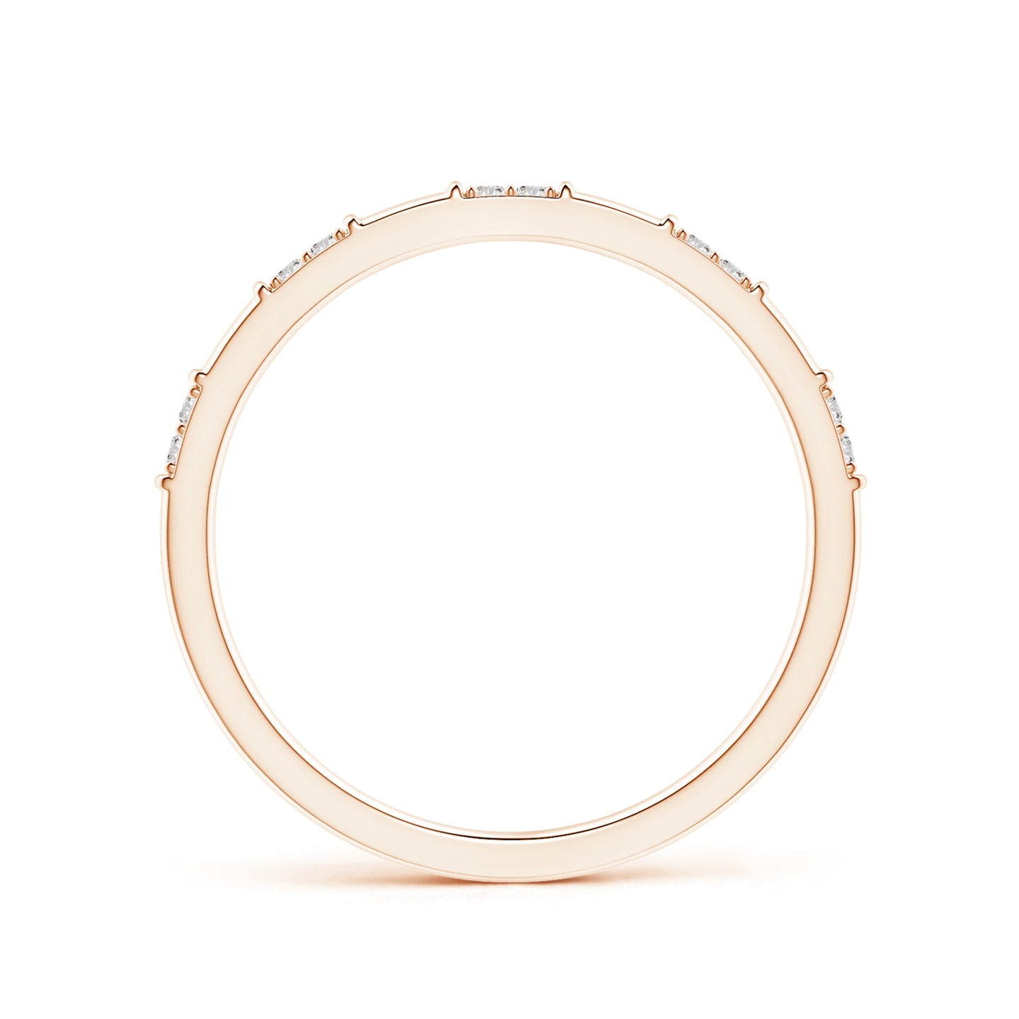 Bamboo Segment Diamond Stackable Wedding Band