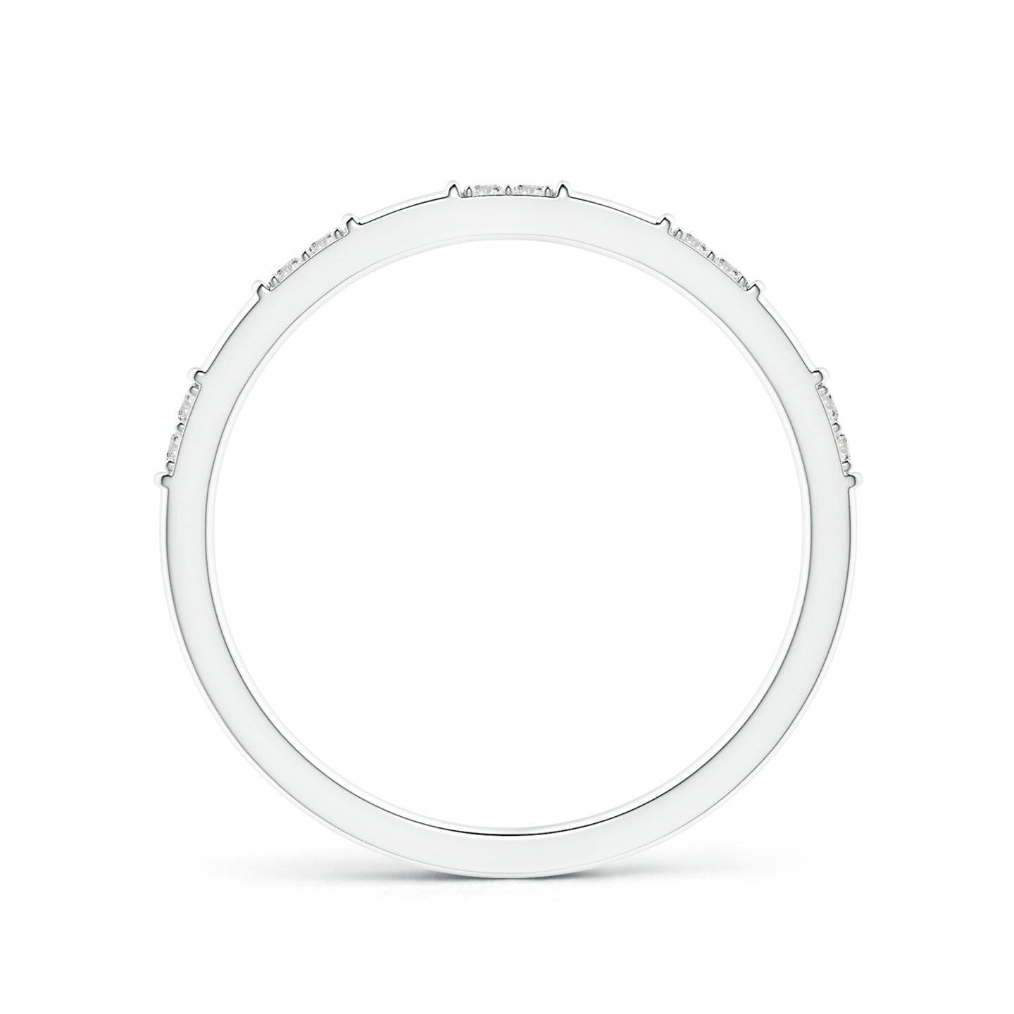 Bamboo Segment Diamond Stackable Wedding Band