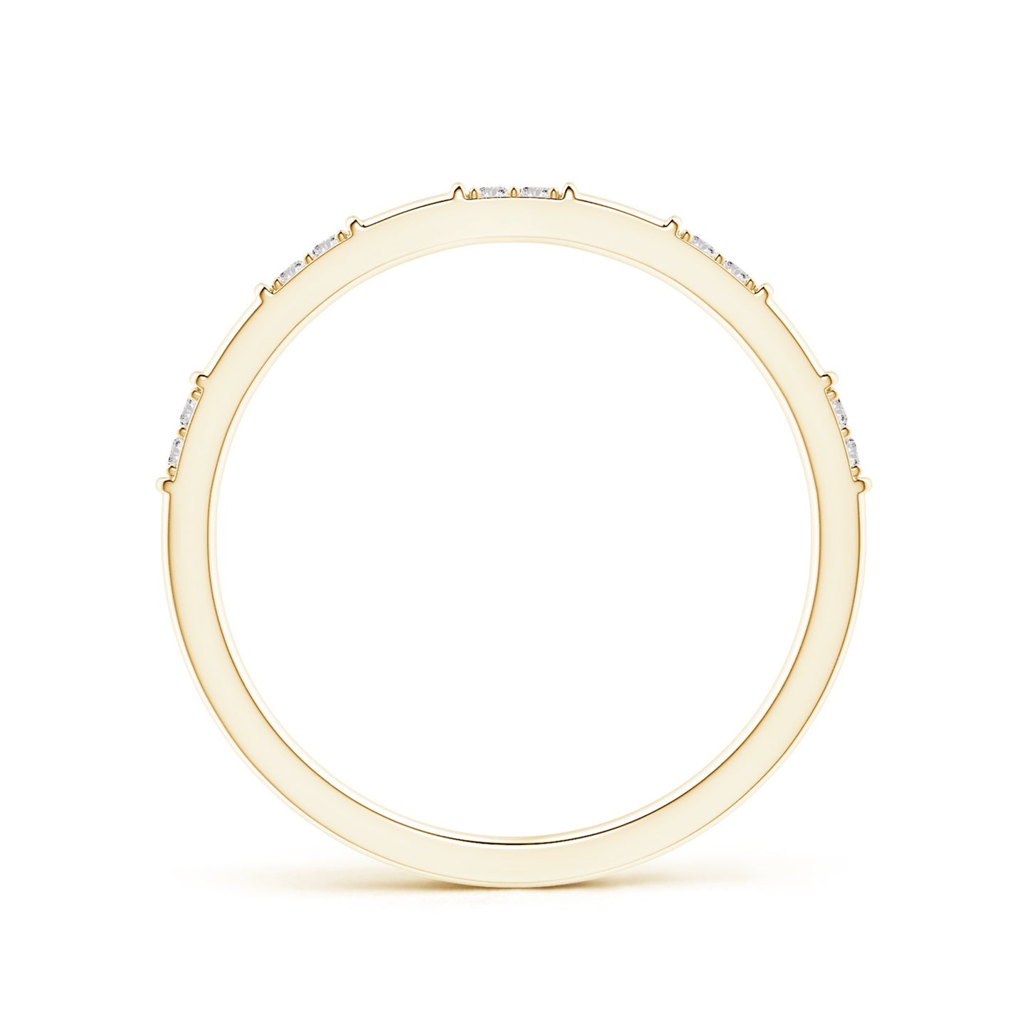 Bamboo Segment Diamond Stackable Wedding Band