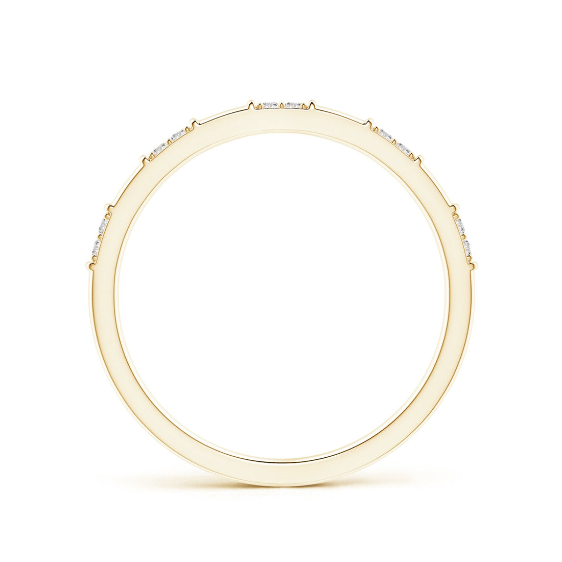 Bamboo Segment Diamond Stackable Wedding Band