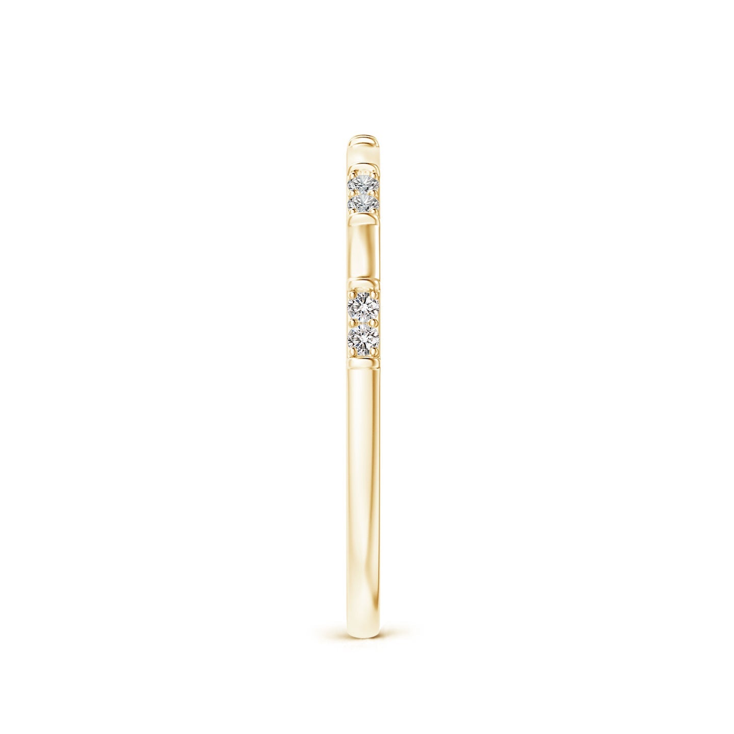 Bamboo Segment Diamond Stackable Wedding Band