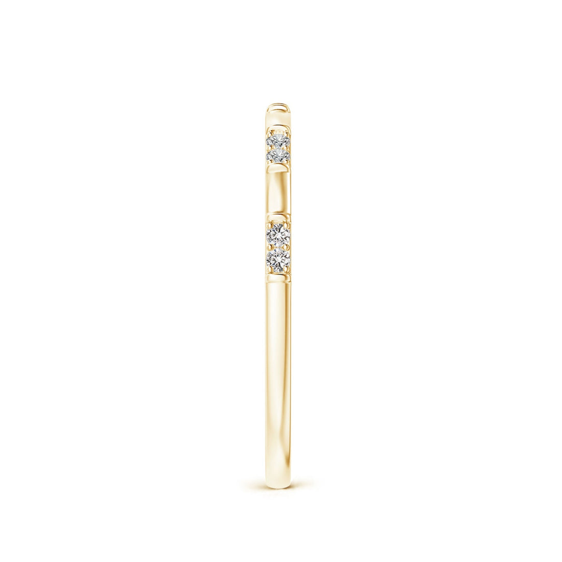 Bamboo Segment Diamond Stackable Wedding Band