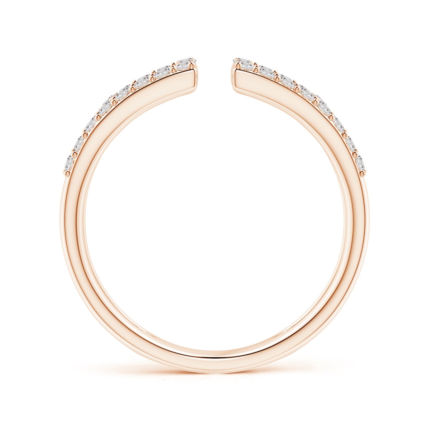 Open Rectangle Geometric Pavé Diamond Fashion Ring