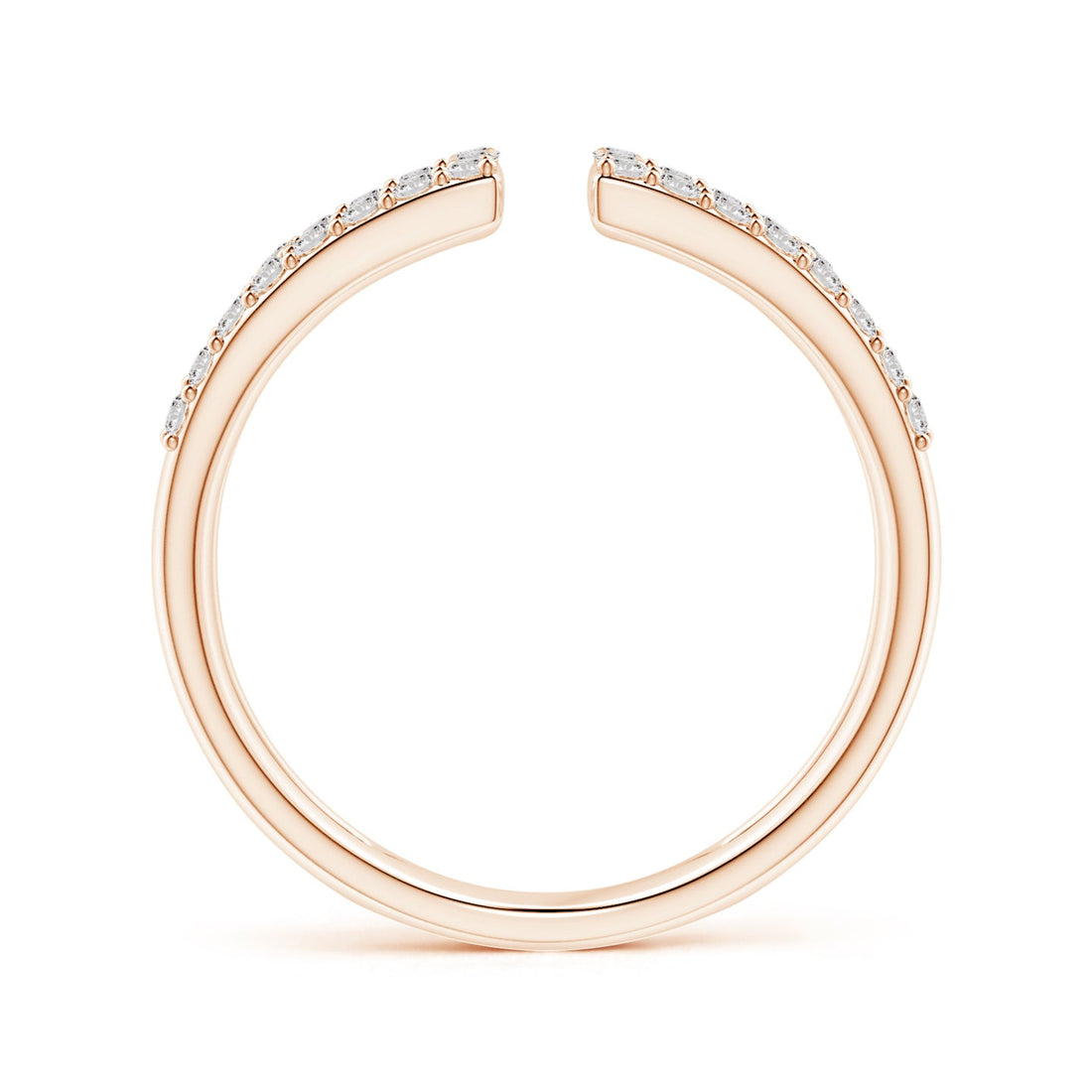 Open Rectangle Geometric Pavé Diamond Fashion Ring