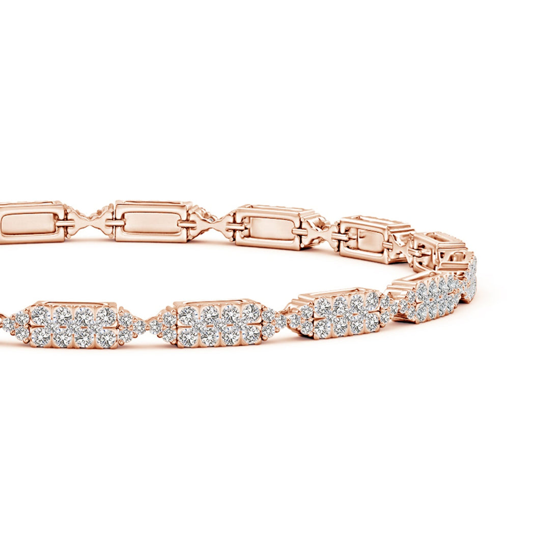 Diamond Rectangular & Bow Tie Tennis Bracelet