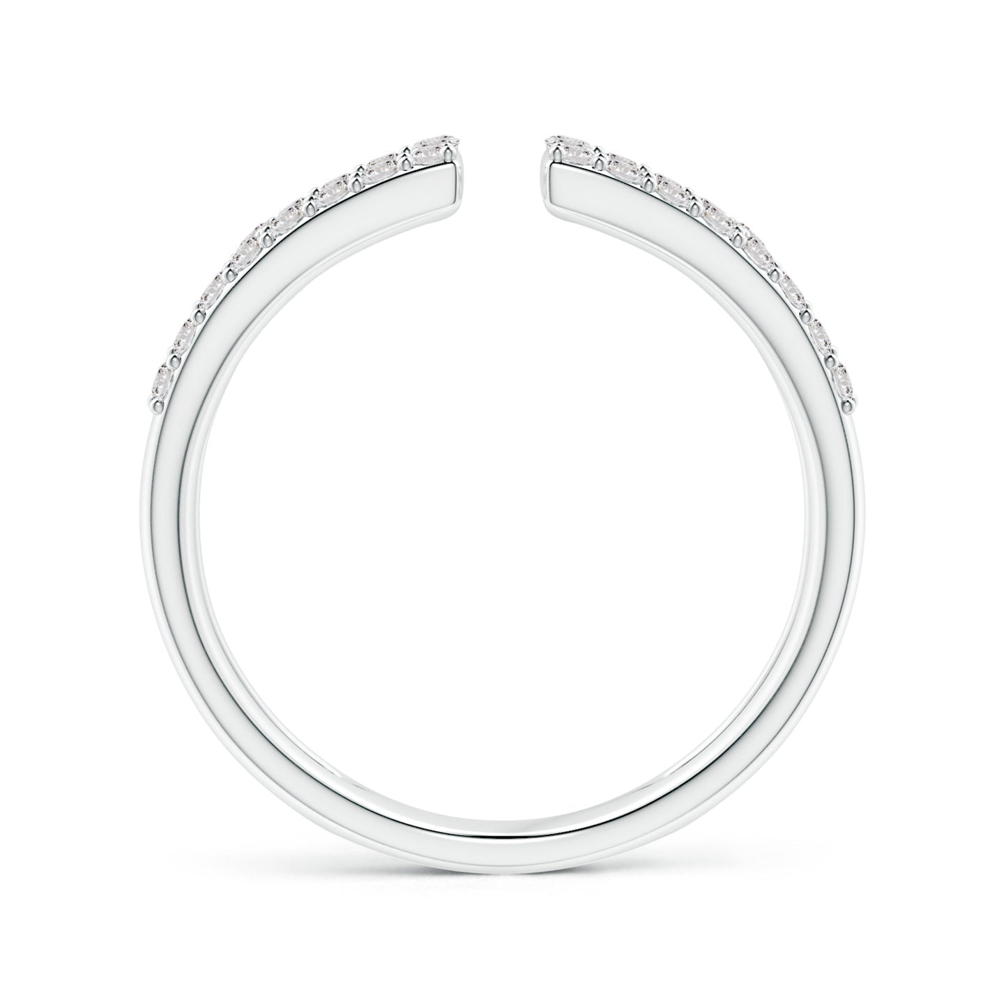 Open Rectangle Geometric Pavé Diamond Fashion Ring