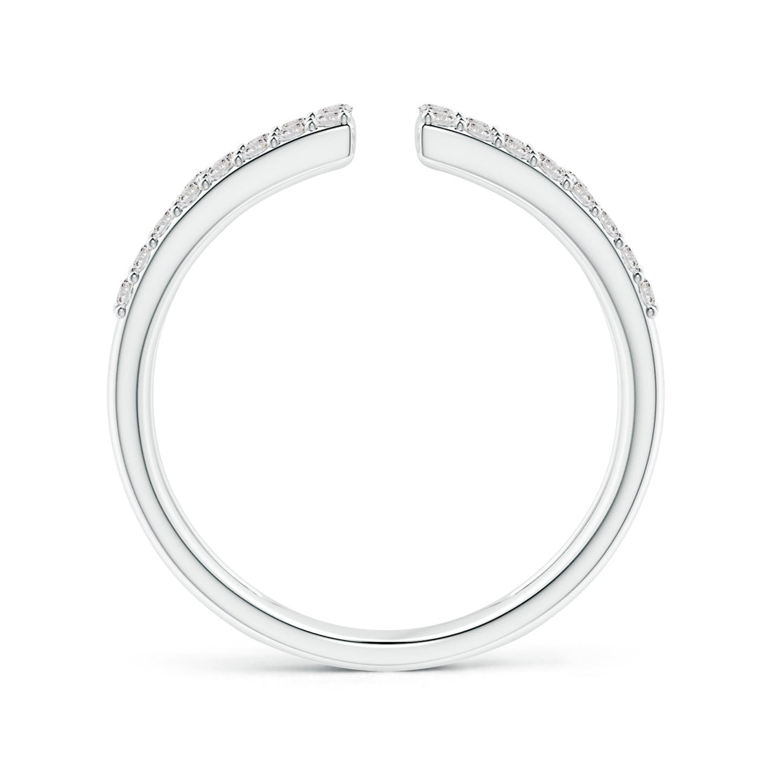 Open Rectangle Geometric Pavé Diamond Fashion Ring
