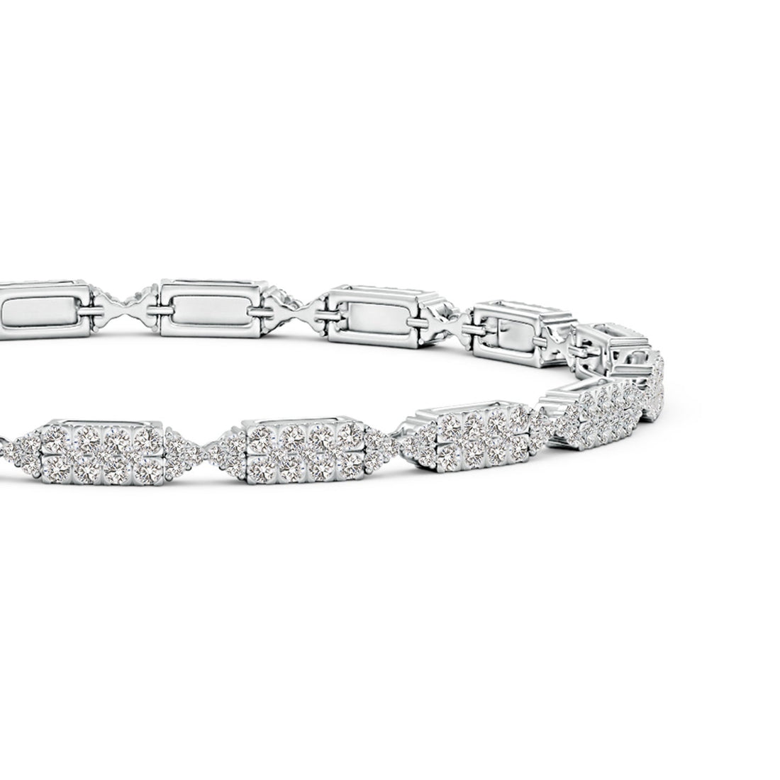 Diamond Rectangular & Bow Tie Tennis Bracelet