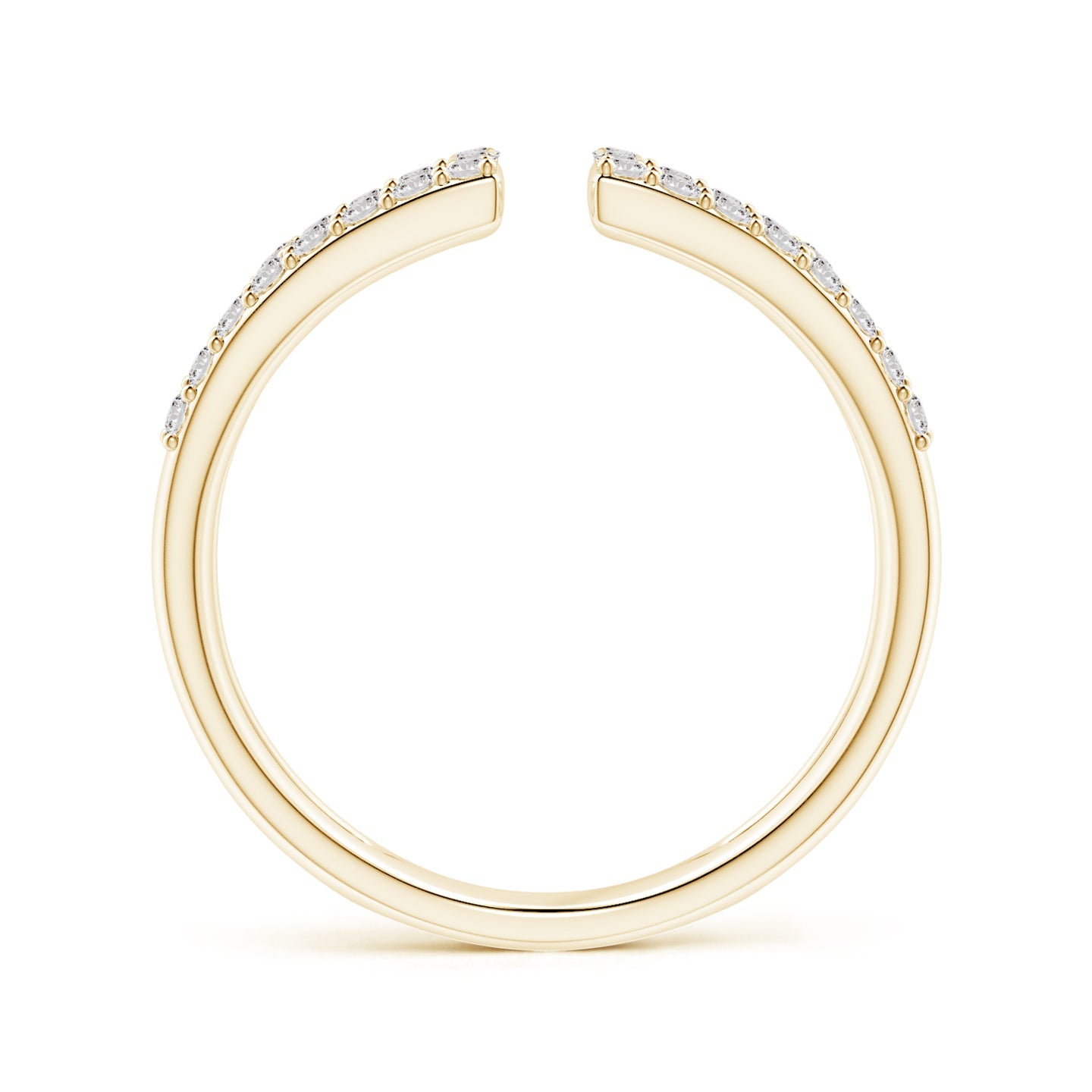 Open Rectangle Geometric Pavé Diamond Fashion Ring