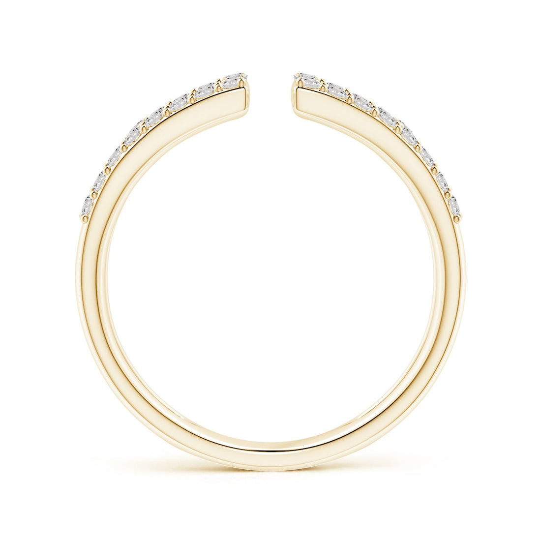 Open Rectangle Geometric Pavé Diamond Fashion Ring