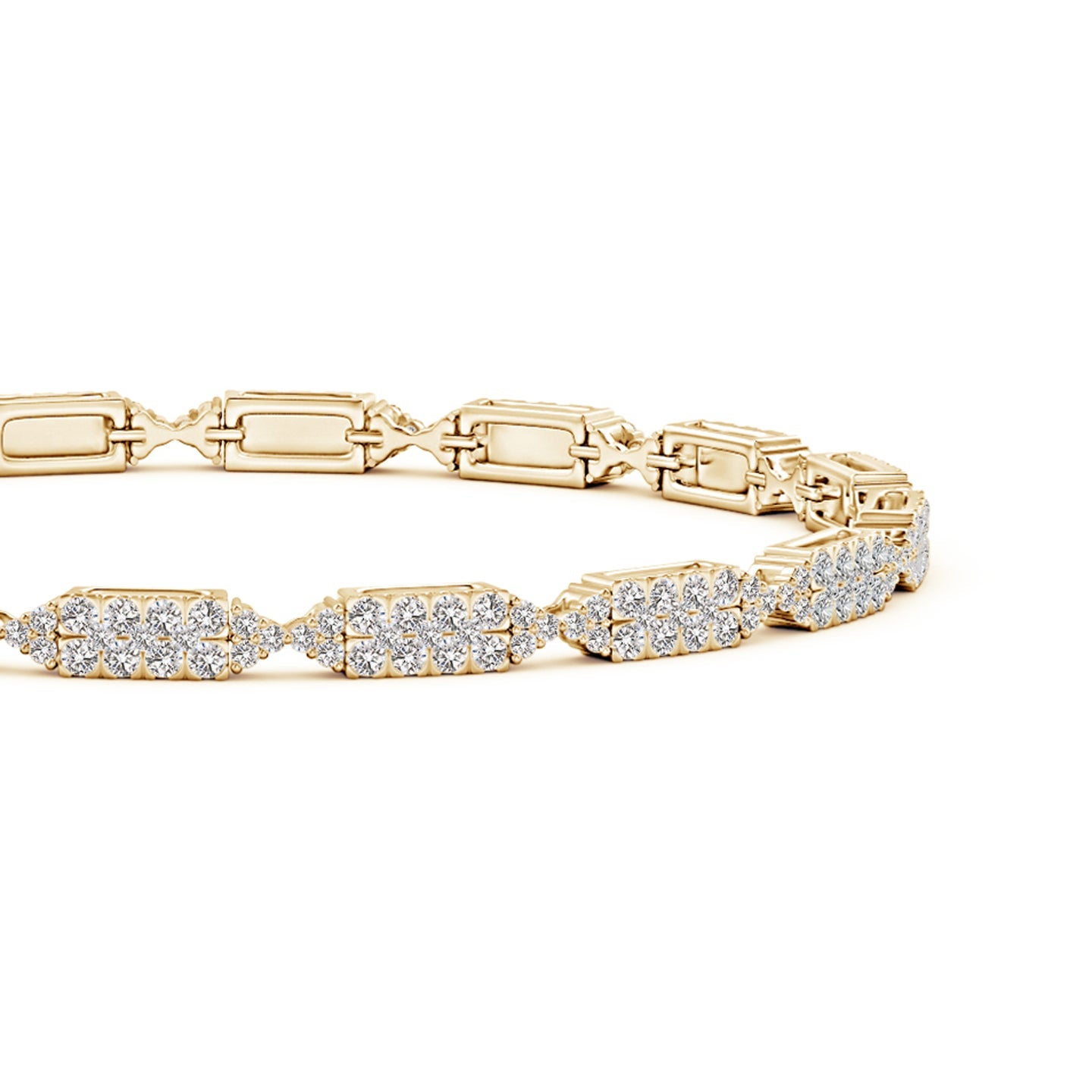 Diamond Rectangular & Bow Tie Tennis Bracelet