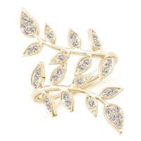 Diamond Pavé Olive Leaf Branch Cocktail Engagement & Wedding Ring