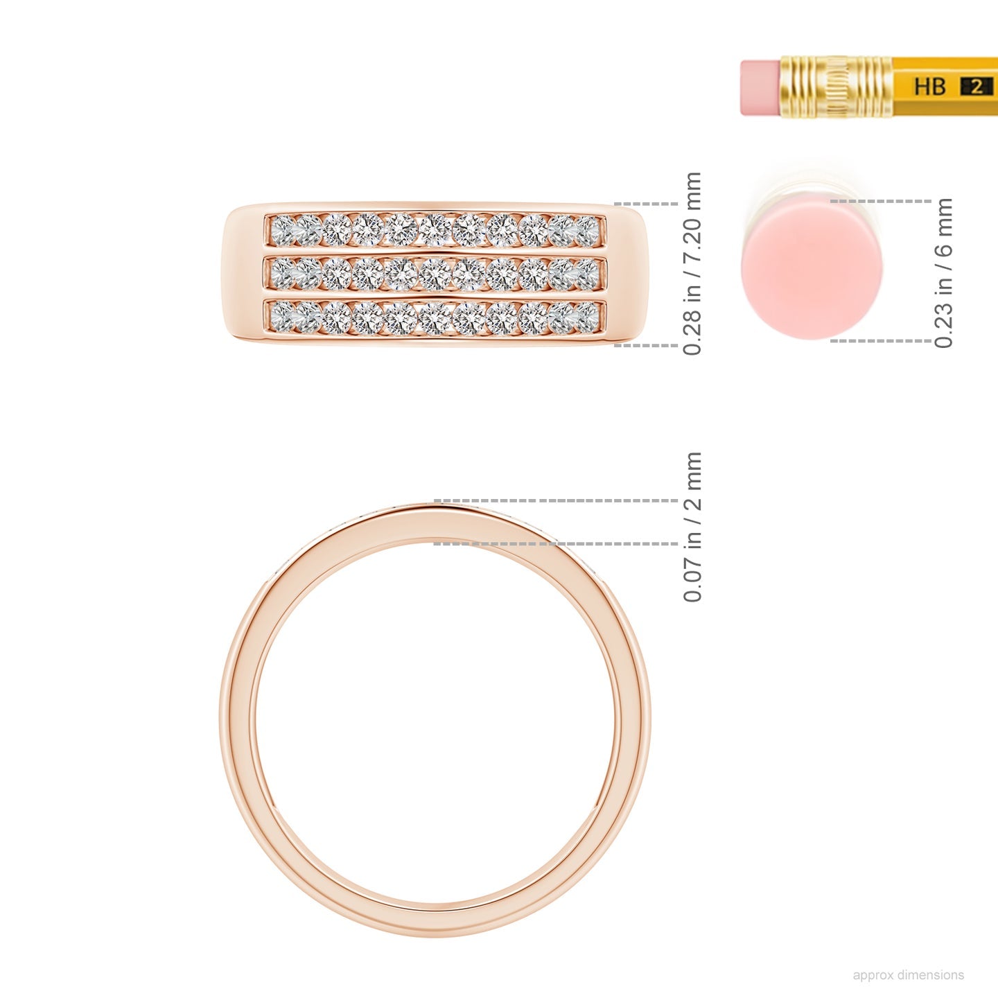 Channel-Set Diamond Triple Row Anniversary Ring