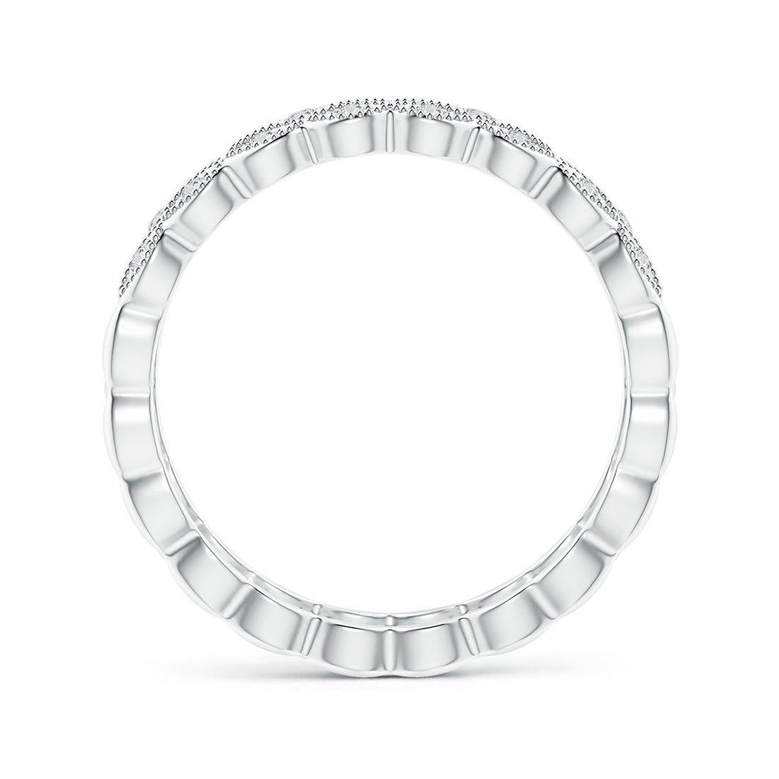 Art Deco Inspired Filigree Diamond Wedding Ring