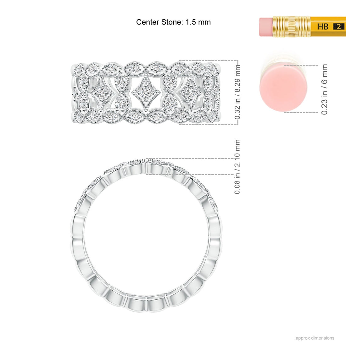 Art Deco Inspired Filigree Diamond Wedding Ring